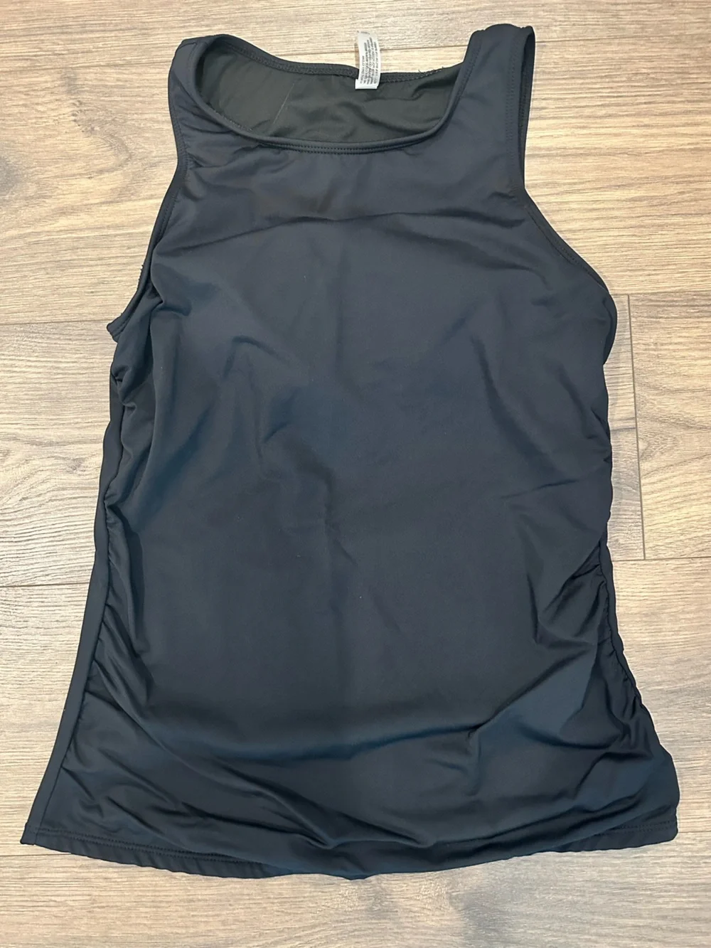 Black Ruched Tank & Shorts Swim set